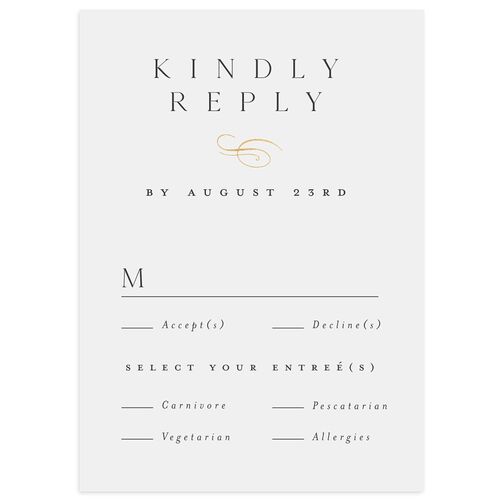 Flourishing Love Wedding Response Cards Gold Charcoal Signature Standard