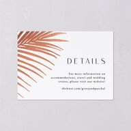 Lavish Palm Wedding Event Detail Cards Rose Gold Pure White Signature Standard