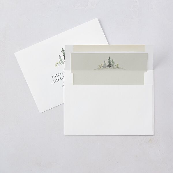 Elegant Mountain Border Wedding Invitations Meadow Signature Blank No Standard