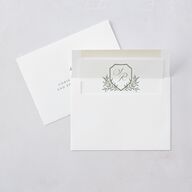Classic Crest Save The Date Cards Deep Olive Signature smooth Blank No Standard