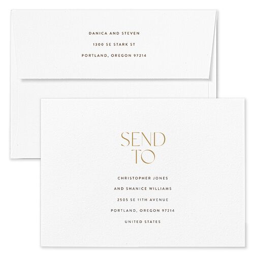 Windows Save The Date Card Envelopes White Umber Both Recipient and Return Addresses Signature Standard