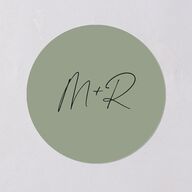 Fairytale Woodgrain Slab Wedding Stickers Pure White Circle