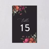 Blooming Botanical Table Numbers Midnight Signature