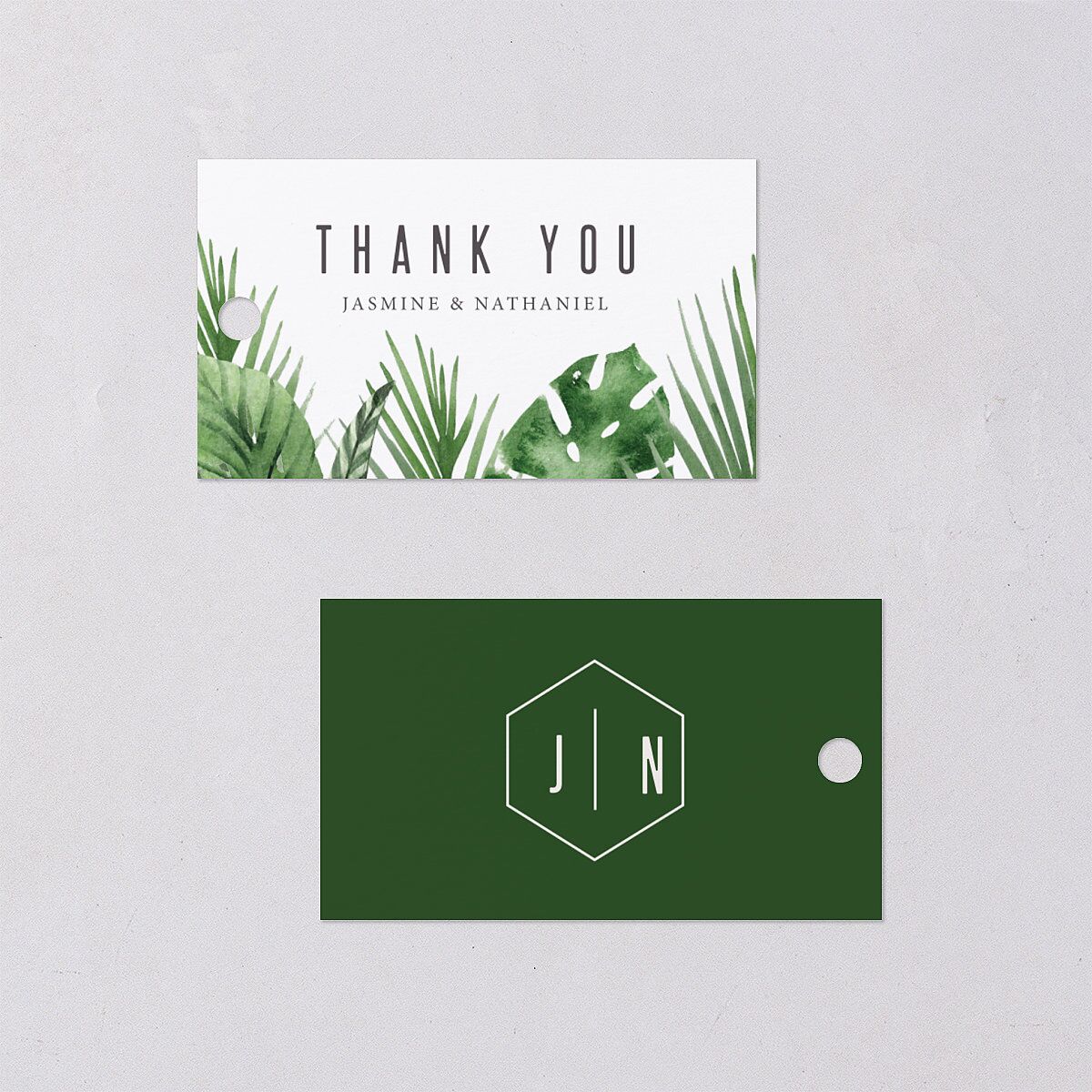 Tropical Leaves Favor Gift Tags Scottish Green Signature