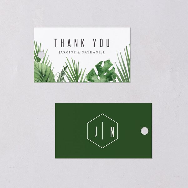 Tropical Leaves Favor Gift Tags Scottish Green Signature