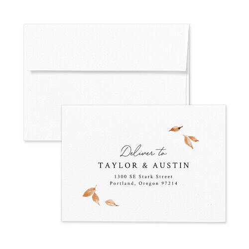 Leafy Garland Foil Response Card Envelopes White Midnight Return Address Signature Standard