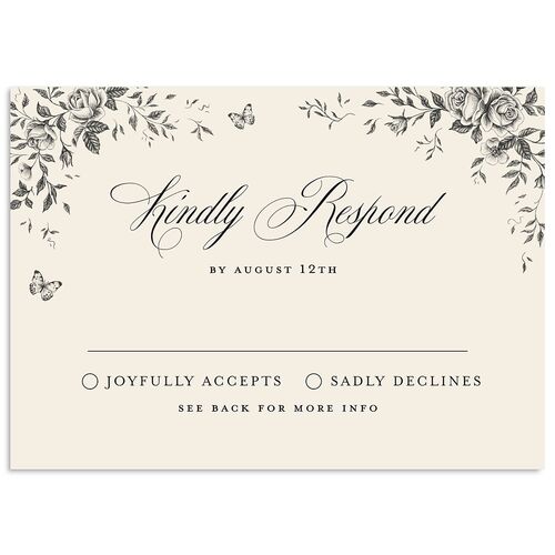 Elegant Rose Crest Wedding Response Cards Midnight Signature Standard