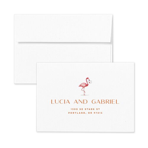 Meet Us In Miami Response Card Envelopes Turquoise White Return Address Signature Standard