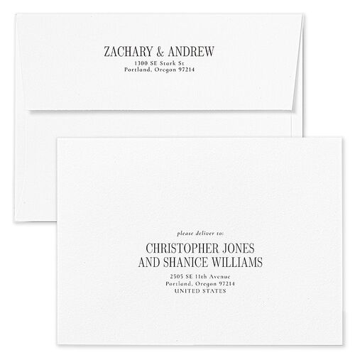 Minimal Arched Photo Wedding Invitation Envelopes Cream Rose Recipient Address Standard Signature