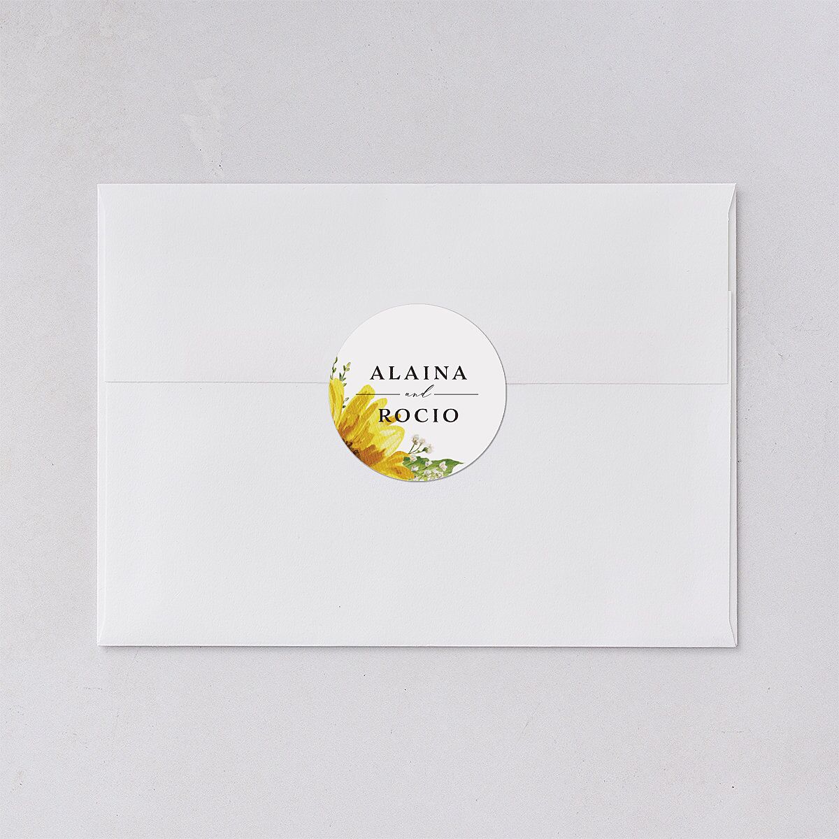 Rustic Sunflower Wedding Stickers Solar Power Circle