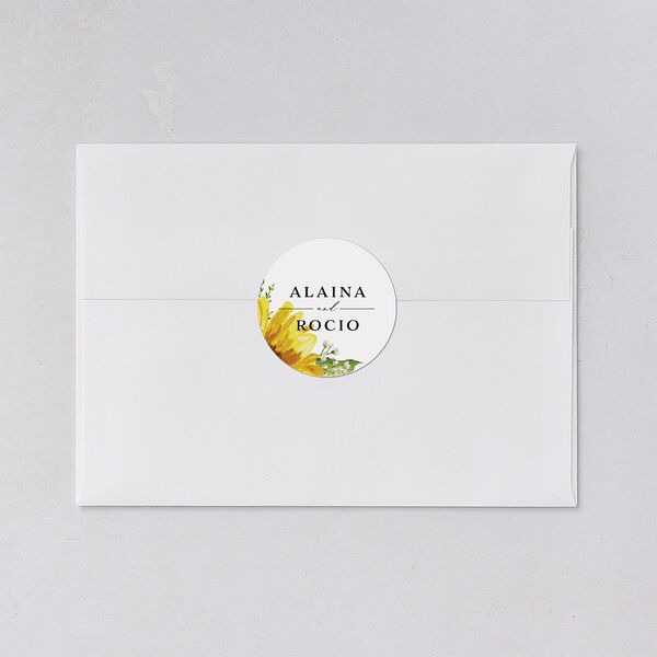 Rustic Sunflower Wedding Stickers Solar Power Circle