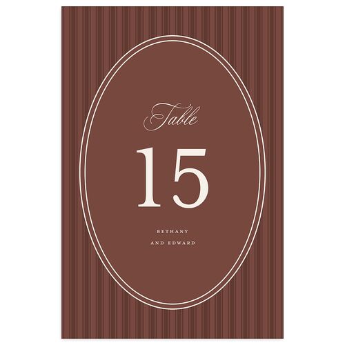 Vintage Oval Monogram Table Numbers Merlot Signature