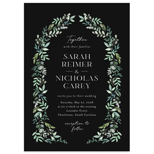 Greenery Altar Wedding Invitations Licorice Signature Blank No Standard