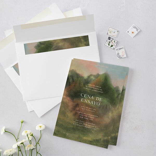 Cordillera Rehearsal Dinner Invitations Olive Signature Blank Standard