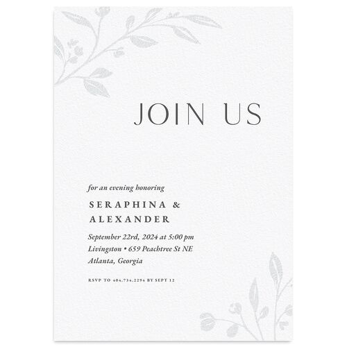 Botanical Initials Rehearsal Dinner Invitations Mist Signature Blank Standard
