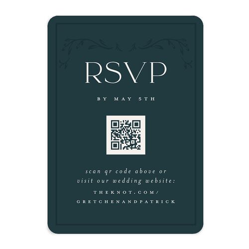 Storybook Filigree QR Code RSVP Cards Dark Night Signature Rounded