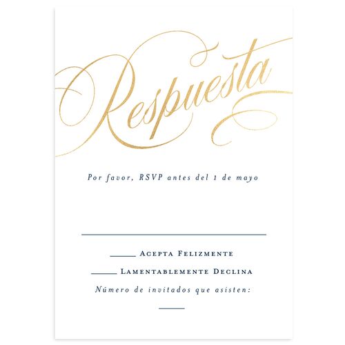 Nuestra Boda Wedding Response Cards Gold Navy Signature Standard