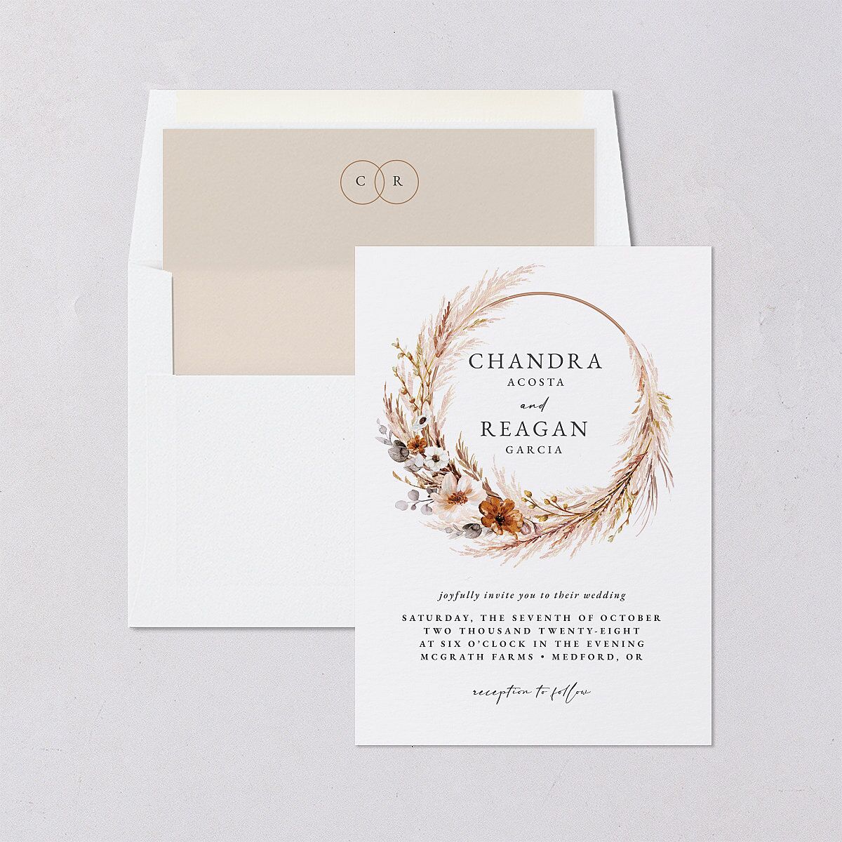 Bohemian Floral Hoop Standard Envelope Liners Camel Standard