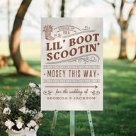 Western I Do BBQ Standard Direction Sign Large Saddle Standard Indoor Foam Core L Direction