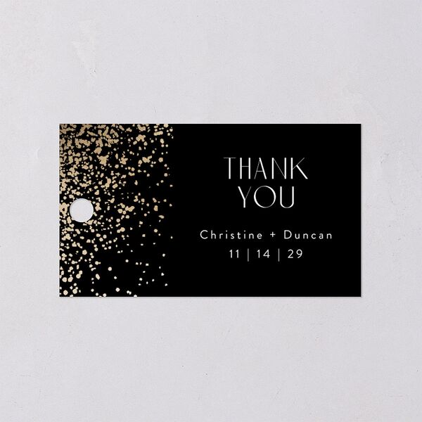 Shimmering Frame Favor Gift Tags Gold Licorice Signature