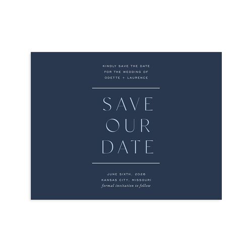 Surround Save the Date Petite Cards Moody Blue Signature smooth Blank No Standard
