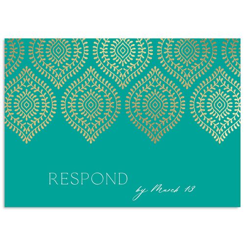 Gilded Lehenga Wedding Response Cards Gold Sky Signature Standard