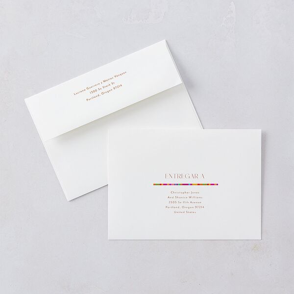 Serape de Sol Wedding Invitations Gold Copper Signature Blank No Standard