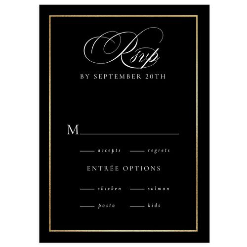 Timeless Frame Wedding Response Cards Gold Licorice Signature Standard