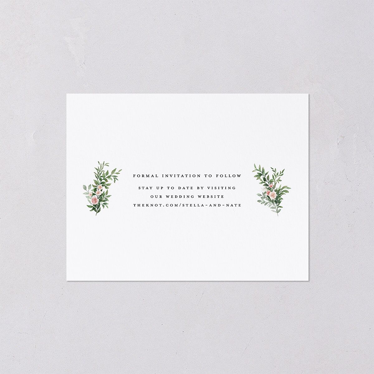 Floral Arc Save the Date Petite Cards Shell Pink Signature smooth Blank No Standard