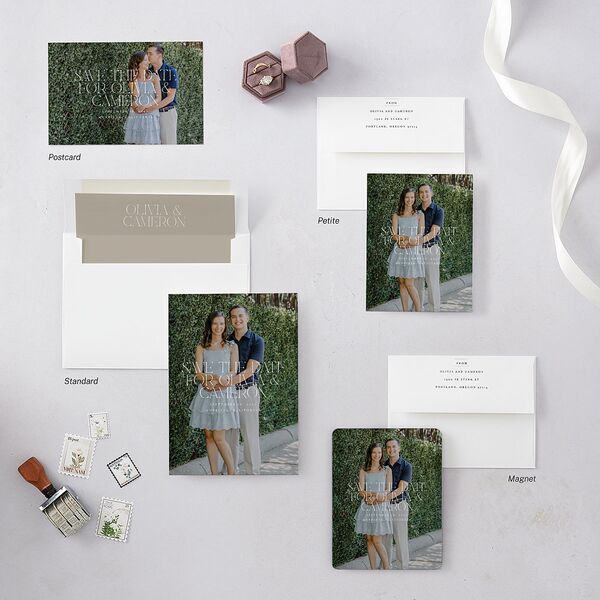 Photo Arch Save The Date Magnets Taupe Magnet Paper