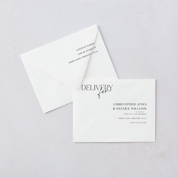 Nothing Fancy Thank You Card Euro Envelopes White Luxe Pure White Both Recipient and Return Addresses