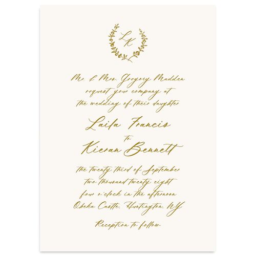 Eucalyptus Monogram Wedding Invitations Marigold Signature Blank No Standard