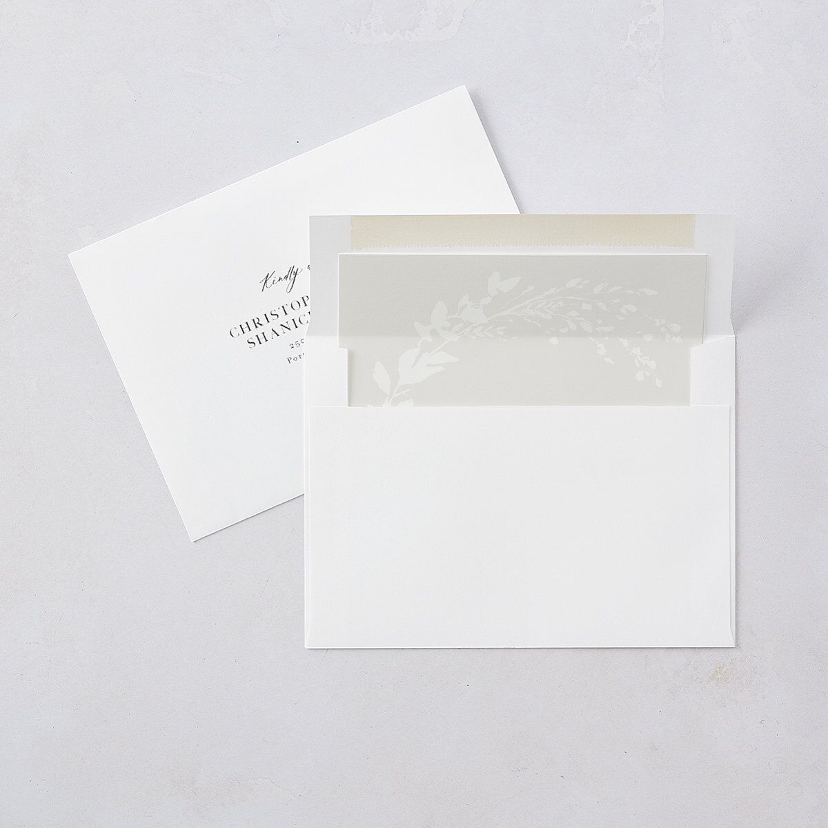 Shining Wreath Foil Save the Date Cards Pure White Gold Signature smooth Blank No Standard