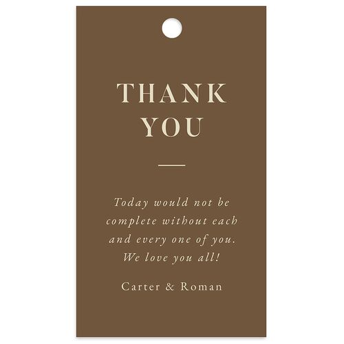 Luxe Monogram Favor Gift Tags Sepia Signature