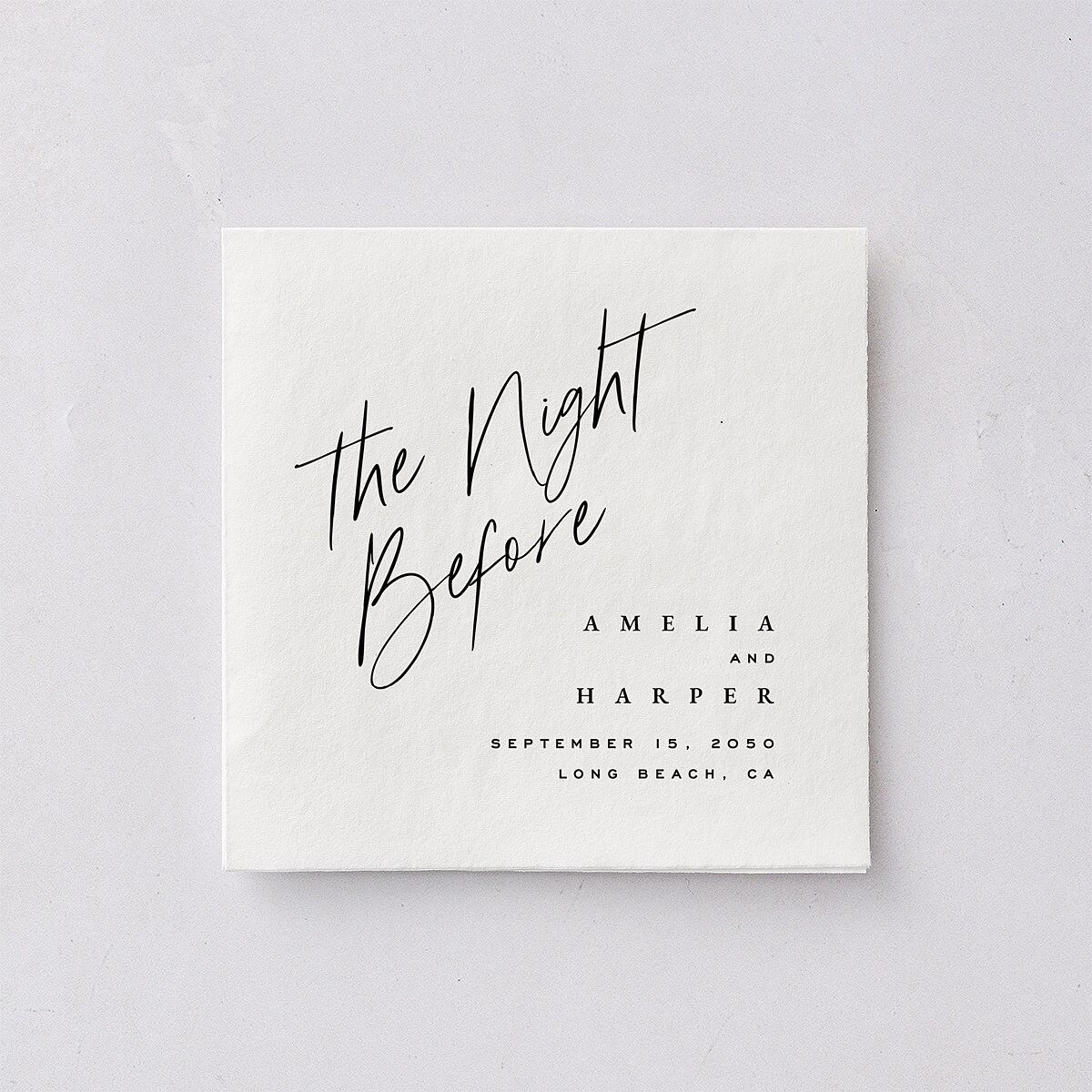The Night Before You Are Mine Photo Cocktail Napkins Pure White Napkin Uncoined