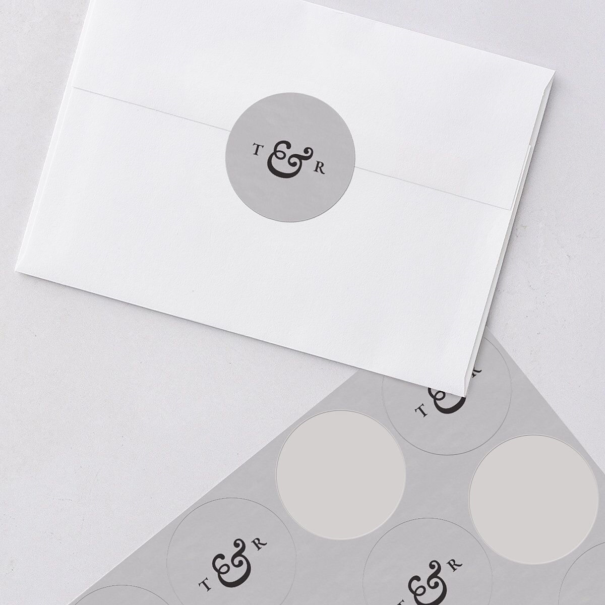 Newspaper Wedding Stickers Pure White Circle
