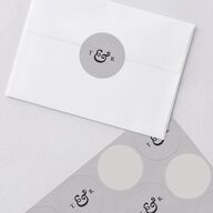 Newspaper Wedding Stickers Pure White Circle