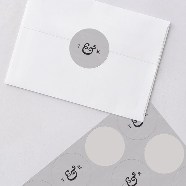 Newspaper Wedding Stickers Pure White Circle