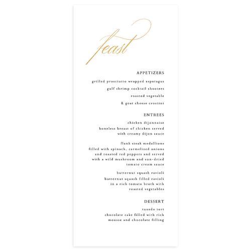 Joyful Day Menus Gold Pure White Signature