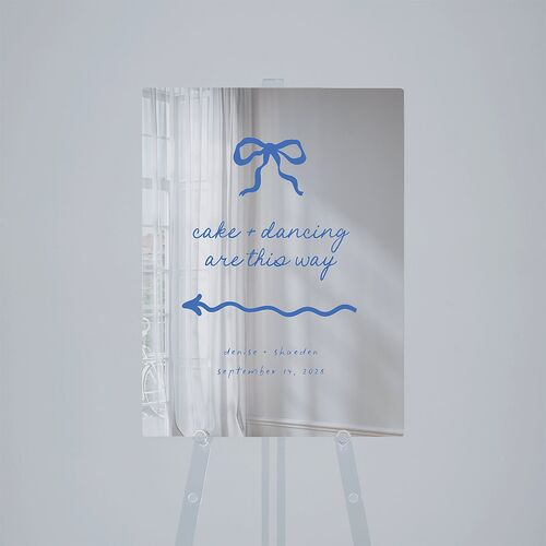 Dainty Bow Mirrored Acrylic Direction Sign Medium Peridot Mirrored Acrylic M Direction Standard