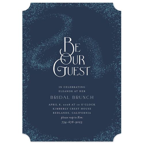 Be Our Guest Bridal Shower Invitations Pure White Signature Blank Ticket