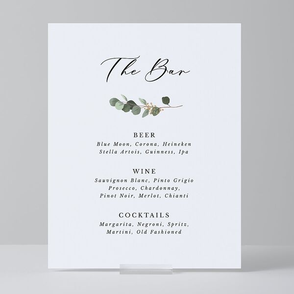 Eucalyptus Frame Standard Tabletop Sign Small Pure White Standard Indoor Foam Core S Tabletop Table