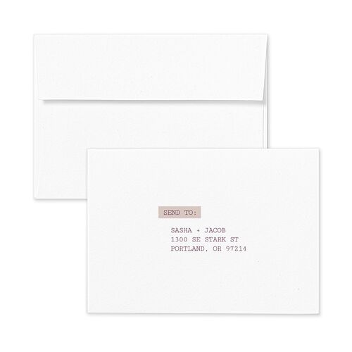 Editorial Label Maker Response Card Envelopes White Orchid Return Address Signature Standard