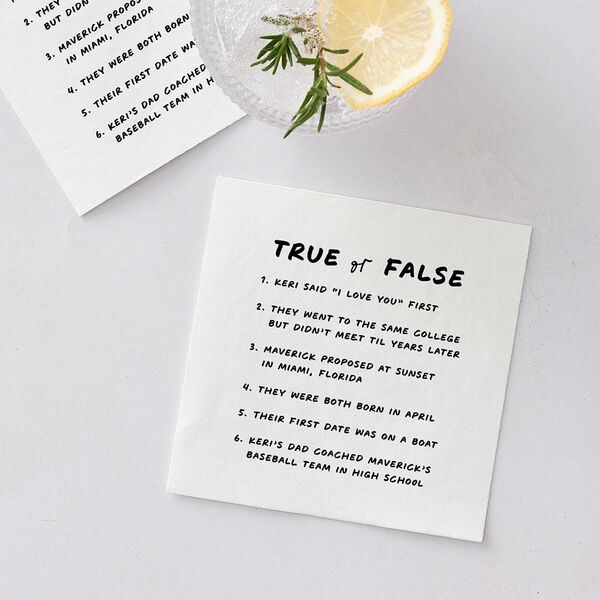 Modern Writing Cocktail Napkins Snow Napkin Uncoined