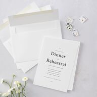 Refined Rehearsal Dinner Invitations Pure White Signature Blank