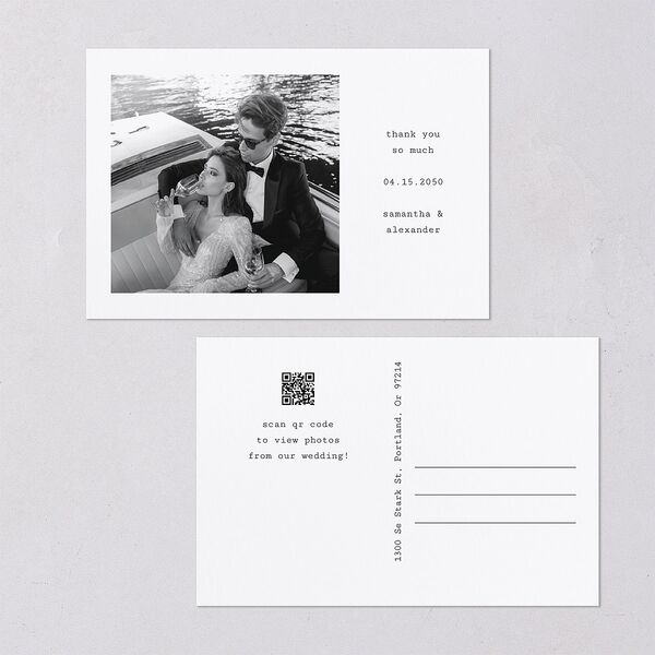 Elegant Sign Off Thank You Postcards Pure White