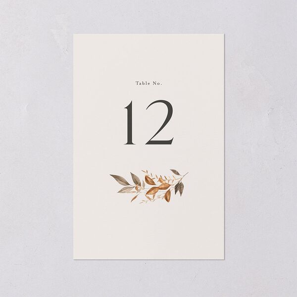 Leafy Rustic Monogram Table Numbers Cotton Signature