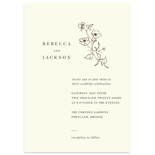 Elegant Minimal Wedding Invitations Deep Bronze Signature Blank No Standard