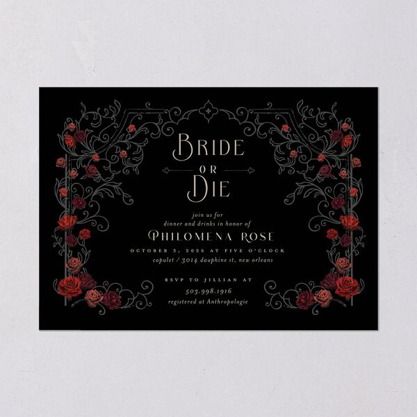 Gothic Gate Bridal Shower Invitations Licorice Signature Blank Standard