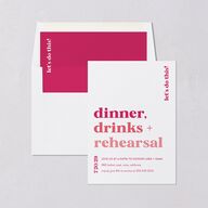 Vibrant Bold Rehearsal Dinner Invitations Hot Pink Signature Blank